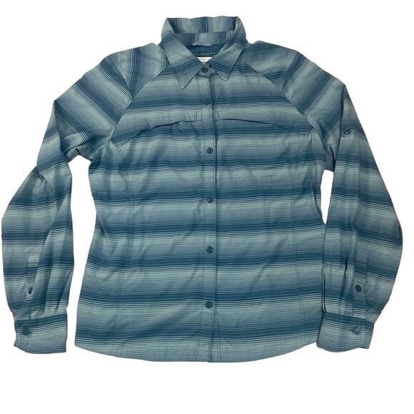 Columbia Omni-Shade Sun Protection Long Sleeve Button-Up Shirt Women Size Large - Picture 1 of 12